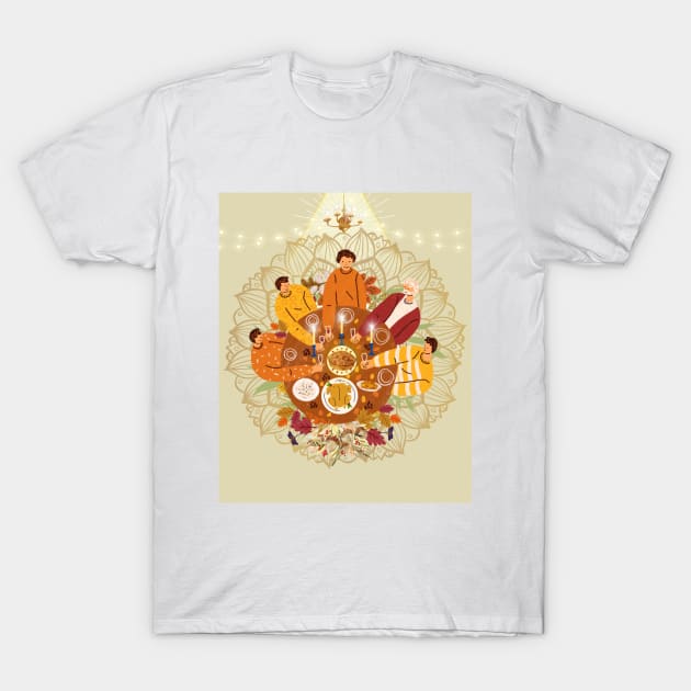 Thanksgiving dinner with Friends T-Shirt by ariverde